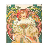 Alphonse Mucha Art Nouveau Daydream Notizblock (Vorderseite)