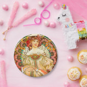 Alphonse Mucha Art Nouveau Daydream Pappteller (Party)