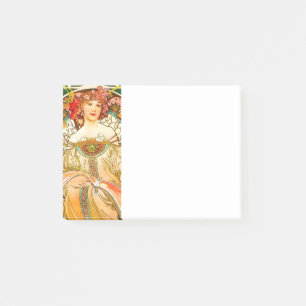 Alphonse Mucha Art Nouveau Daydream Post-it Klebezettel
