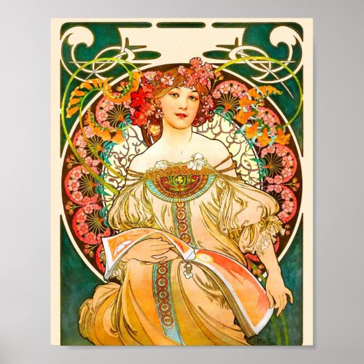 Alphonse Mucha Art Nouveau Daydream Poster (Vorne)