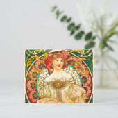 Alphonse Mucha Art Nouveau Daydream Postkarte (Stehend Vorderseite)