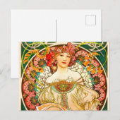 Alphonse Mucha Art Nouveau Daydream Postkarte (Vorne/Hinten)