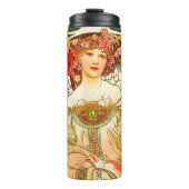 Alphonse Mucha Art Nouveau Daydream Thermosbecher (Vorderseite)