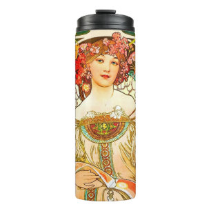 Alphonse Mucha Art Nouveau Daydream Thermosbecher