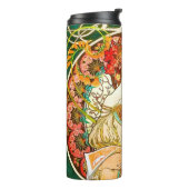 Alphonse Mucha Art Nouveau Daydream Thermosbecher (Nach links gedreht)