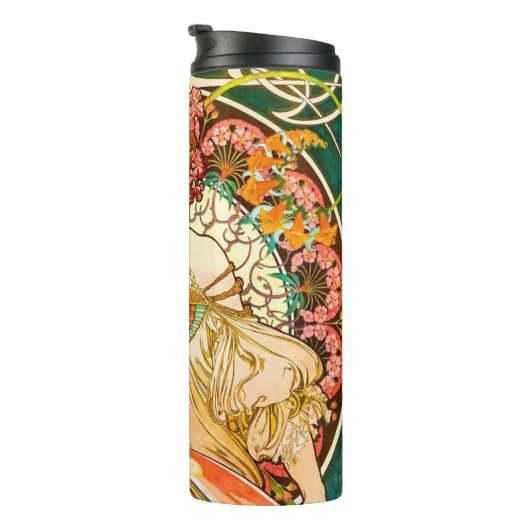 Alphonse Mucha Art Nouveau Daydream Thermosbecher (Nach rechts gedreht)