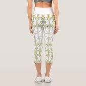 Alphonse Mucha Art nouveau dekorative abstrakte Ku Capri Leggings (Rückseite)