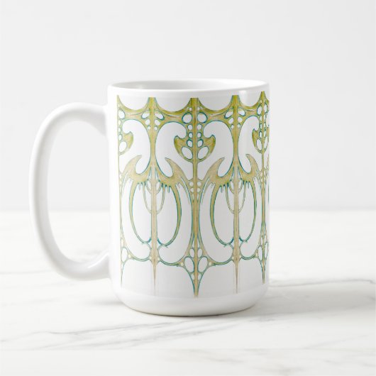 Alphonse Mucha Art nouveau dekorative abstrakte Ku Kaffeetasse (Links)