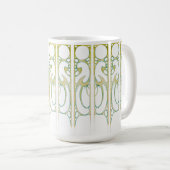 Alphonse Mucha Art Nouveau Dekorrahmen Streifen Kaffeetasse (VorderseiteRechts)