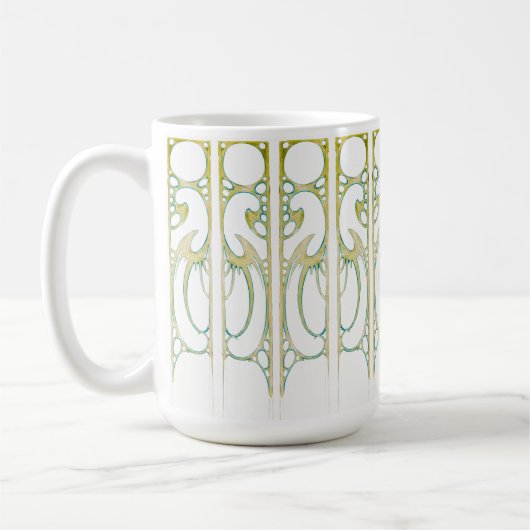 Alphonse Mucha Art Nouveau Dekorrahmen Streifen Kaffeetasse (Links)
