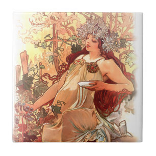 Alphonse Mucha Art Nouveau Fliesen