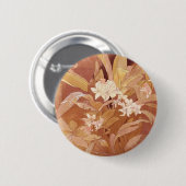 Alphonse Mucha Art Nouveau Floral Detail Button (Vorne & Hinten)