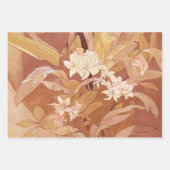Alphonse Mucha Art Nouveau Floral Detail Geschenkpapier Set (Vorderseite)