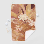 Alphonse Mucha Art Nouveau Floral Detail Golfhandtuch (Insitu)