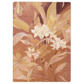 Alphonse Mucha Art Nouveau Floral Detail Klemmbrett (Rückseite)