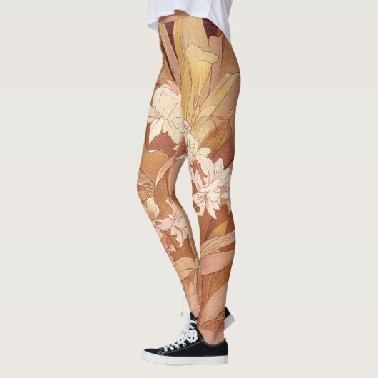 Alphonse Mucha Art Nouveau Floral Detail Leggings (Links)