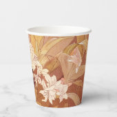 Alphonse Mucha Art Nouveau Floral Detail Pappbecher (Rückseite)