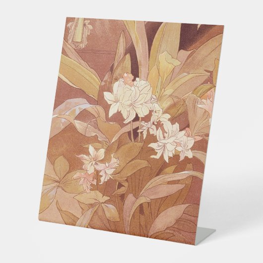 Alphonse Mucha Art Nouveau Floral Detail Sockelschild (Vorderseite)