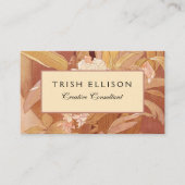 Alphonse Mucha Art Nouveau Floral Detail Visitenkarte (Vorderseite)