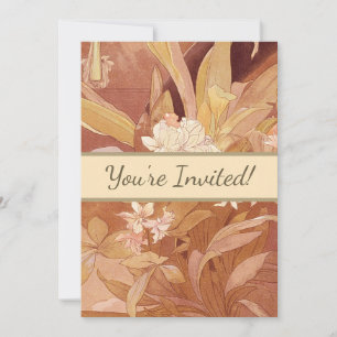 Alphonse Mucha Art Nouveau Florales Detail Einladung