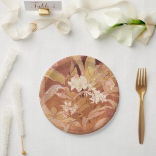 Alphonse Mucha Art Nouveau Florales Detail Pappteller