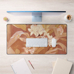 Alphonse Mucha Art Nouveau Florales Detail Schreibtischunterlage