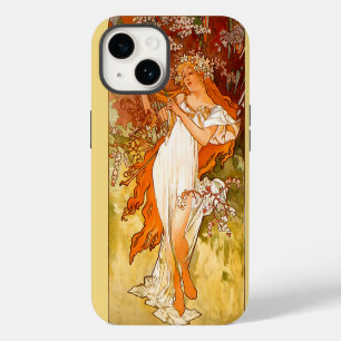 Alphonse Mucha Art Nouveau Frühling iPhone 14 Hülle