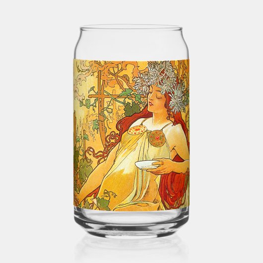 Alphonse Mucha Art Nouveau Herbst Dosenglas (Vorderseite)