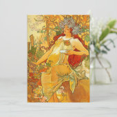 Alphonse Mucha Art Nouveau Herbst Einladung (Stehend Vorderseite)