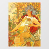 Alphonse Mucha Art Nouveau Herbst Fensteraufkleber (Blatt)