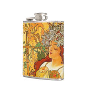 Alphonse Mucha Art Nouveau Herbst Flachmann (Links)
