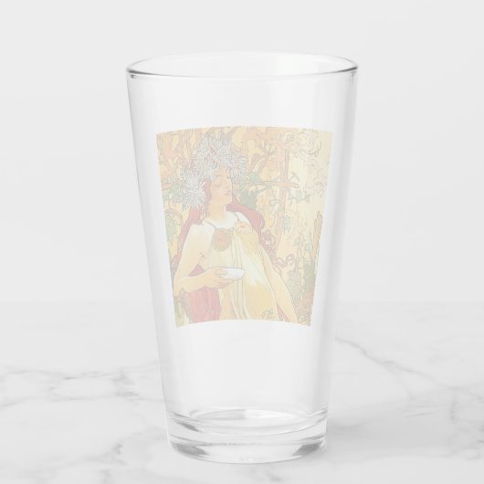 Alphonse Mucha Art Nouveau Herbst Glas (Rückseite)