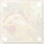 Alphonse Mucha Art Nouveau Herbst Glasuntersetzer (Rückseite)