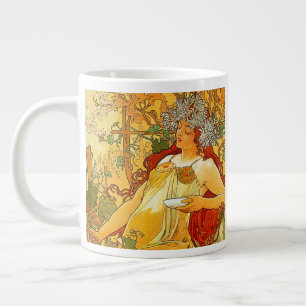 Alphonse Mucha Art Nouveau Herbst Jumbo-Tasse