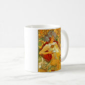 Alphonse Mucha Art Nouveau Herbst Kaffeetasse (VorderseiteRechts)