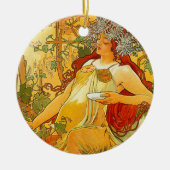 Alphonse Mucha Art Nouveau Herbst Keramik Ornament (Vorne)