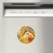Alphonse Mucha Art Nouveau Herbst Magnet (In Situ (Geschirrspüler))