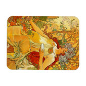 Alphonse Mucha Art Nouveau Herbst Magnet (Horizontal)