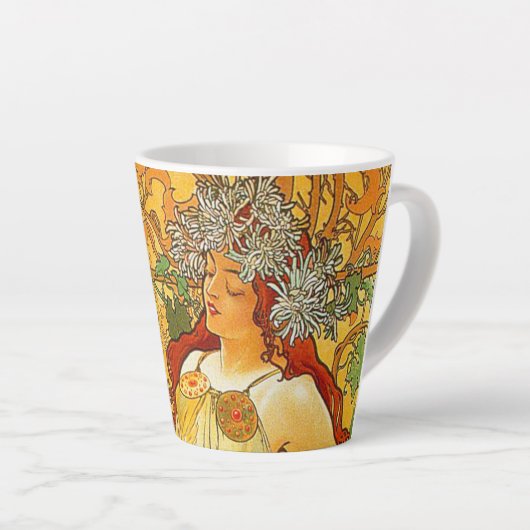 Alphonse Mucha Art Nouveau Herbst Milchtasse (Rechte Ecke)