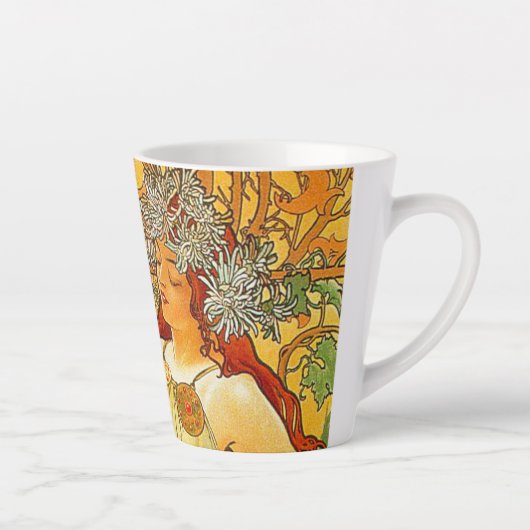Alphonse Mucha Art Nouveau Herbst Milchtasse (Rechts)
