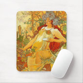 Alphonse Mucha Art Nouveau Herbst Mousepad (Mit Mouse)