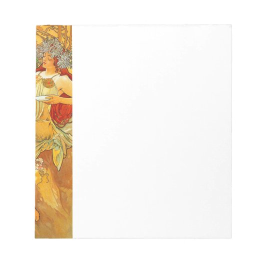 Alphonse Mucha Art Nouveau Herbst Notizblock (Vorderseite)