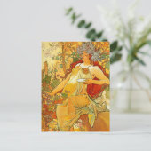Alphonse Mucha Art Nouveau Herbst Postkarte (Stehend Vorderseite)