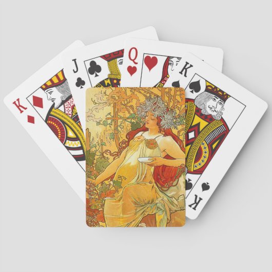 Alphonse Mucha Art Nouveau Herbst Spielkarten (Rückseite)