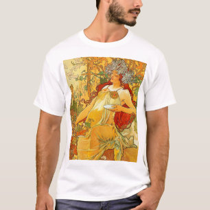 Alphonse Mucha Art Nouveau Herbst T-Shirt