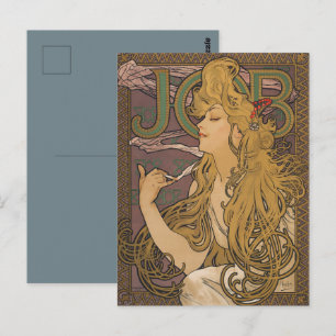 Alphonse Mucha Art Nouveau Job Vintage Poster Postkarte