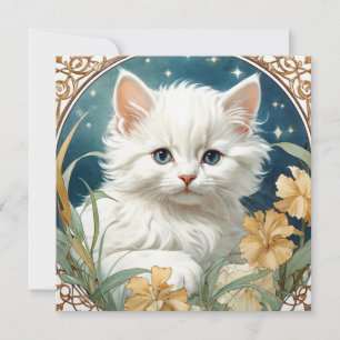 Alphonse Mucha Art Nouveau Kätzchen Einladung