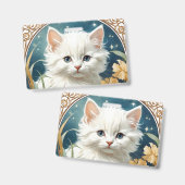 Alphonse Mucha Art Nouveau Kitten Ausweis (Vorder- & Rückseite)