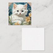 Alphonse Mucha Art Nouveau Kitten Begleitkarte (Vorne/Hinten)