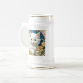 Alphonse Mucha Art Nouveau Kitten Bierglas (Vorderseite Links)